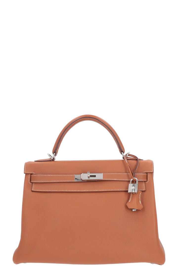 HERMÈS Kelly 32 Retourne Swift Gold