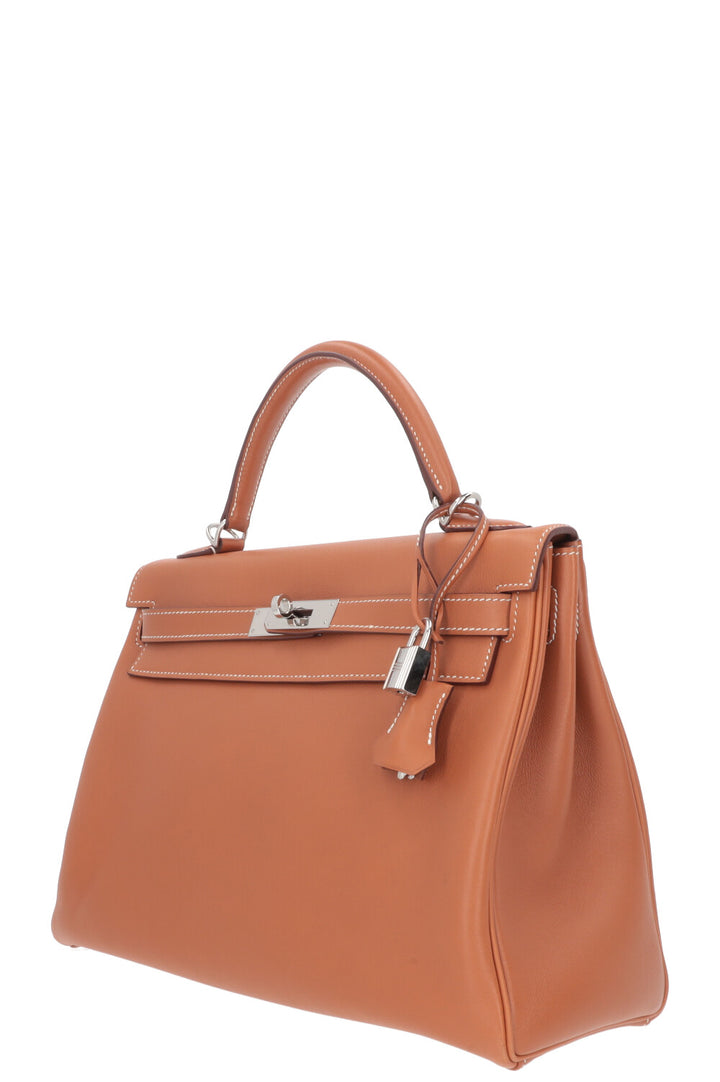 HERMÈS Kelly 32 Retourne Swift Gold