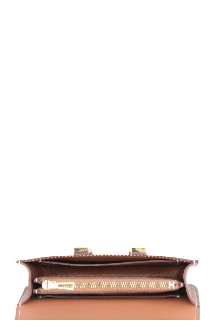 HERMÈS Constance Slim Wallet Evercolor Gold