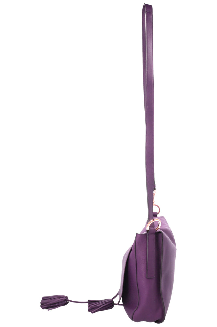 LOEWE Nila Anagram Tassel Crossbody Bag Nappa Purple