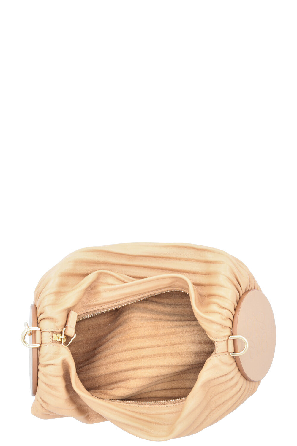 LOEWE Bracelet Pouch Bag Leather Beige