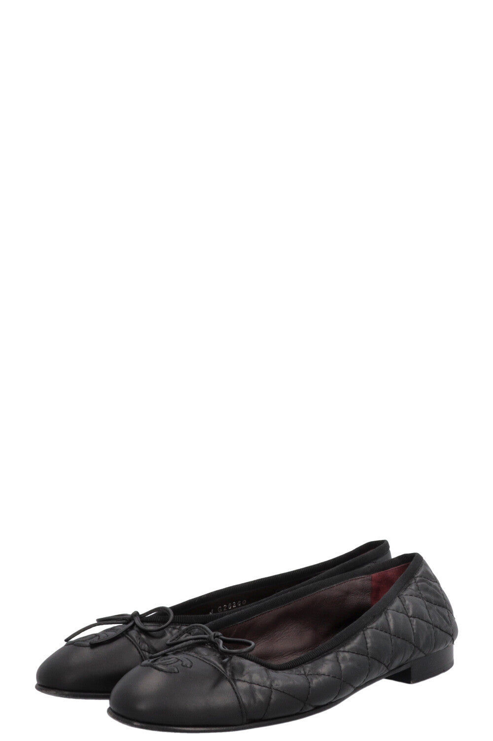 CHANEL Classic CC Ballet Flats Black Leather