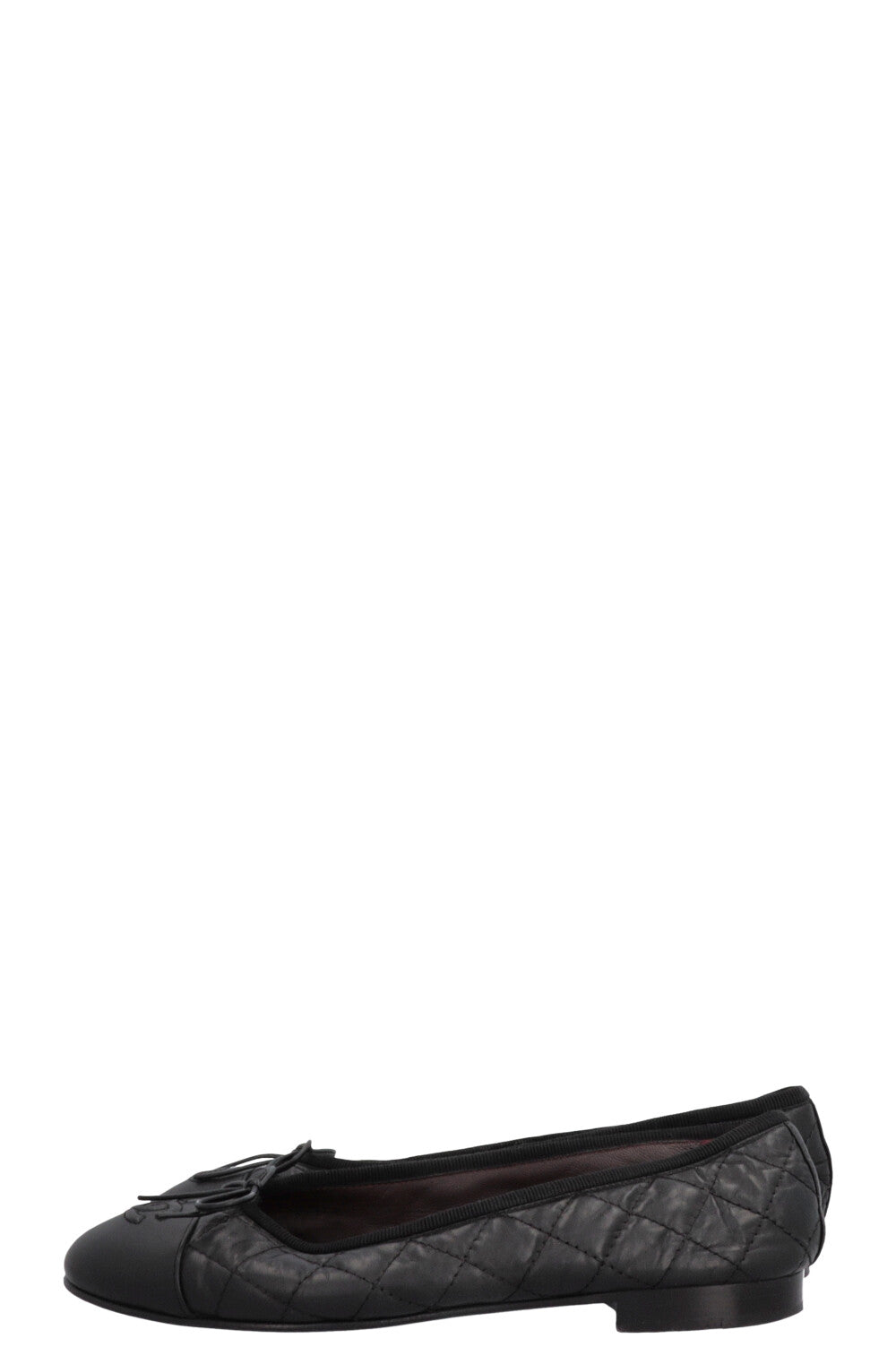 CHANEL Classic CC Ballet Flats Black Leather