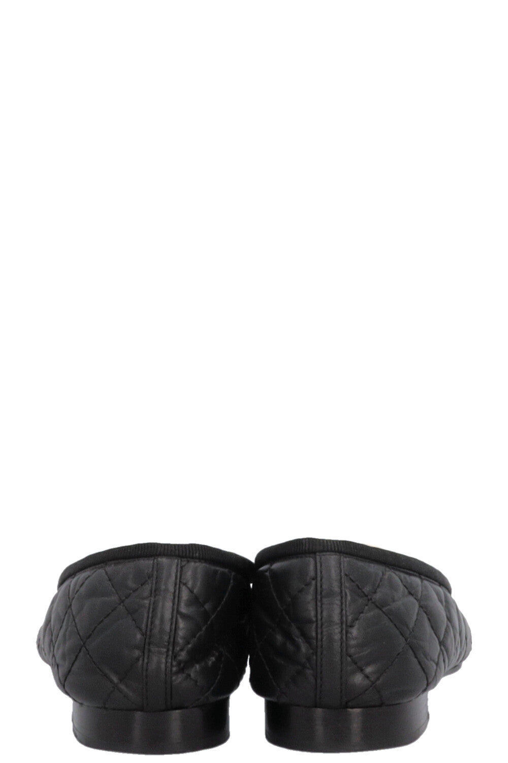 CHANEL Classic CC Ballet Flats Black Leather