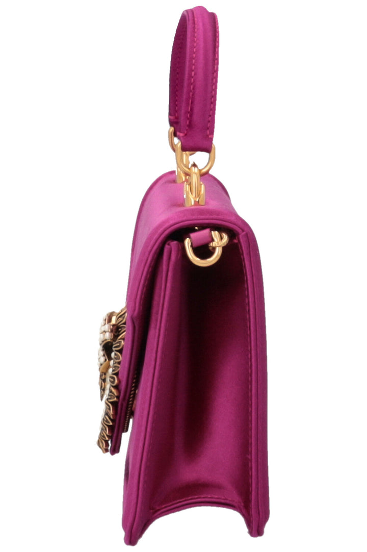 DOLCE&GABBANA Devotion Crossbody Bag Small Satin Fuchsia