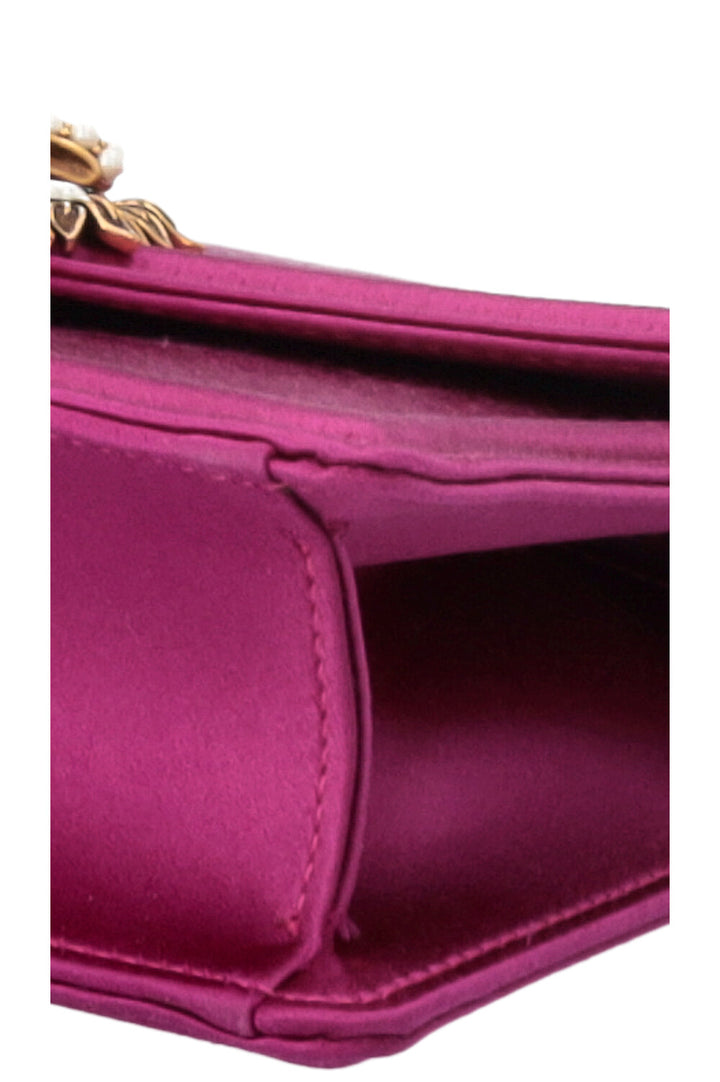 DOLCE&GABBANA Devotion Crossbody Bag Small Satin Fuchsia