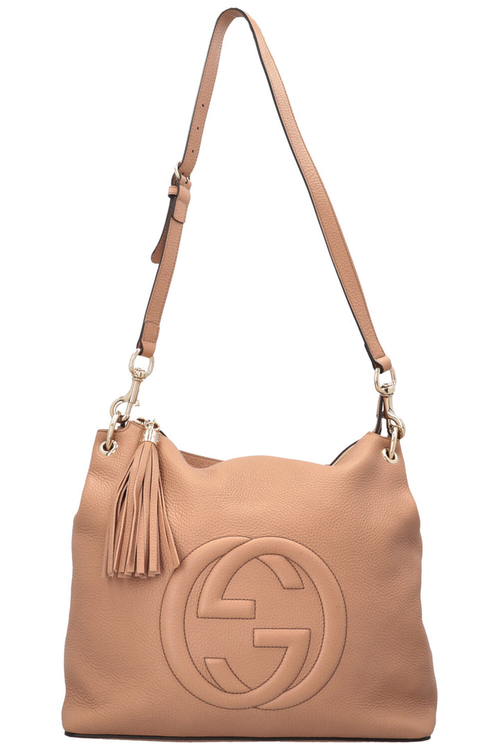 Sac hobo à pompons GUCCI Soho beige