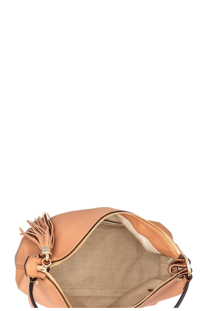 Sac hobo à pompons GUCCI Soho beige