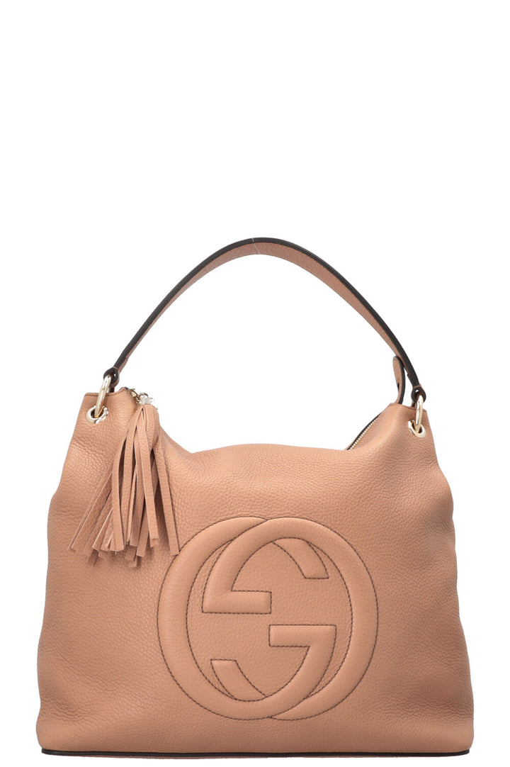 Sac hobo à pompons GUCCI Soho beige