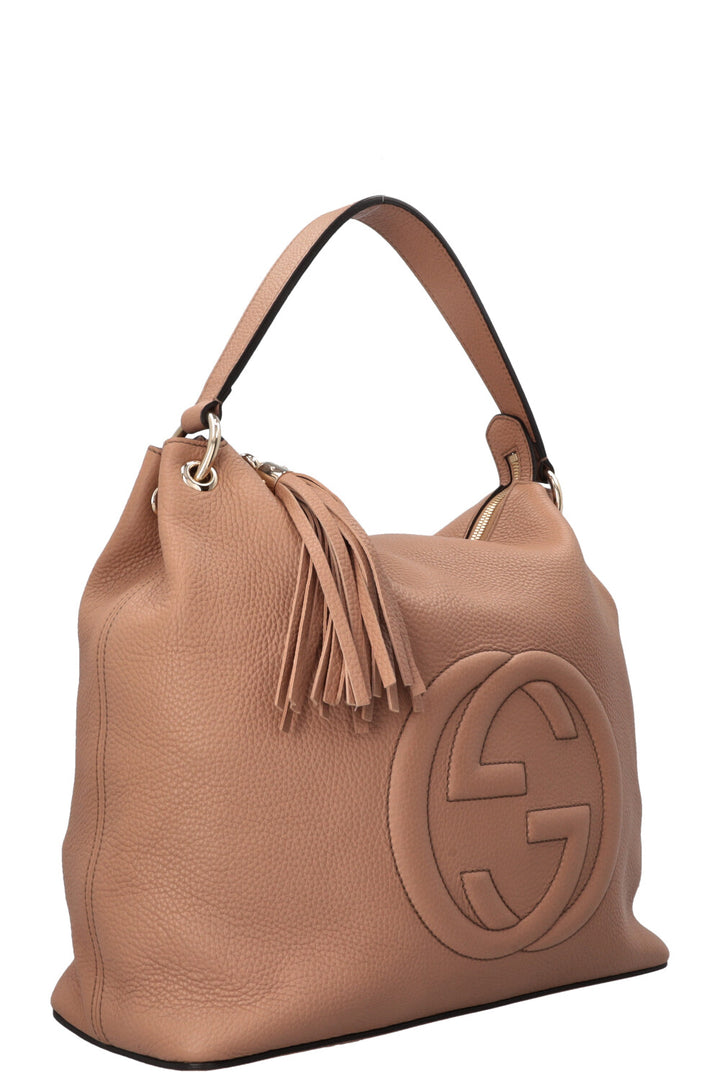 Sac hobo à pompons GUCCI Soho beige