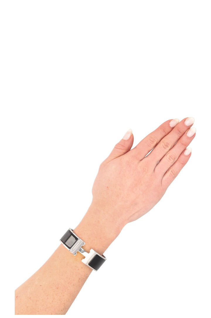 HERMÈS Clic Clac H Bracelet Silver Black