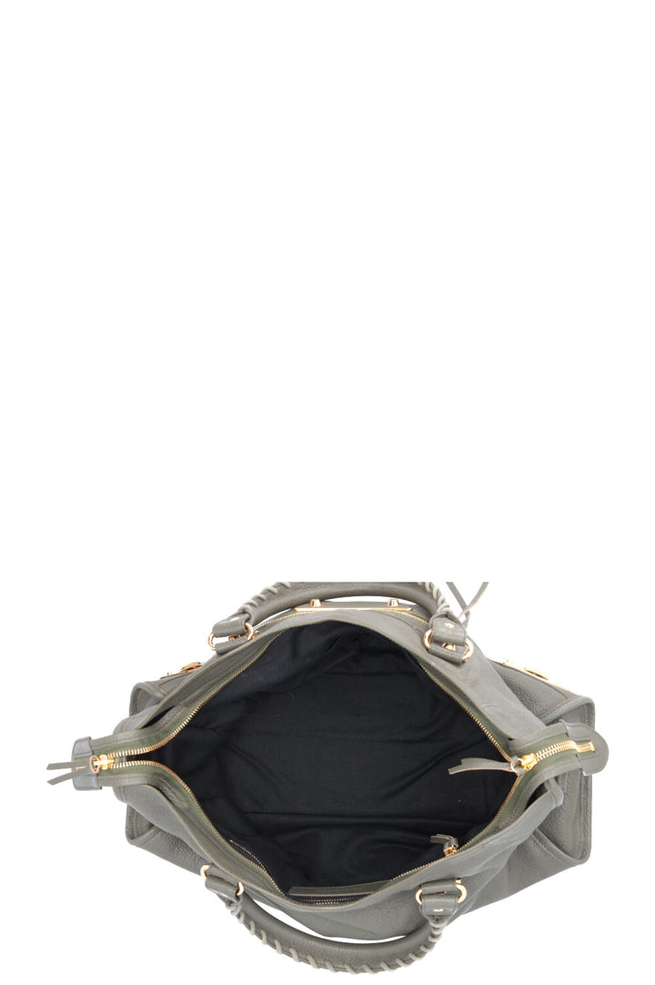 BALENCIAGA City Bag Leather Green Gold