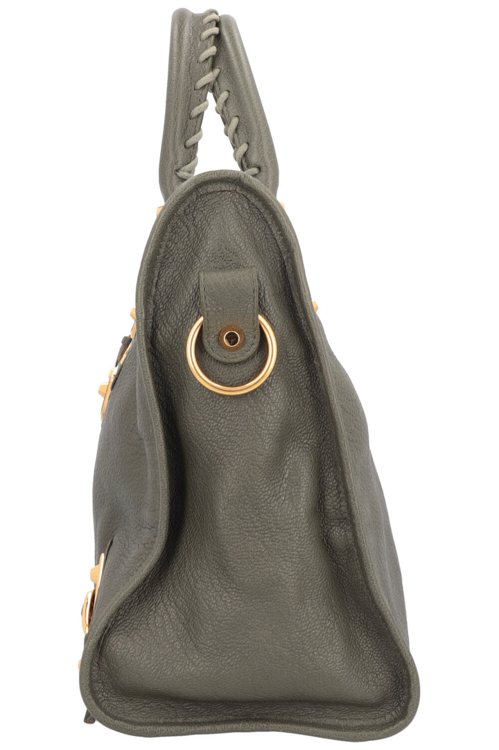 BALENCIAGA City Bag Leather Green Gold