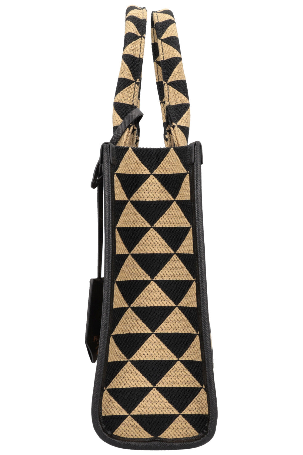 PRADA Small Symbole Tote Bag Black Beige
