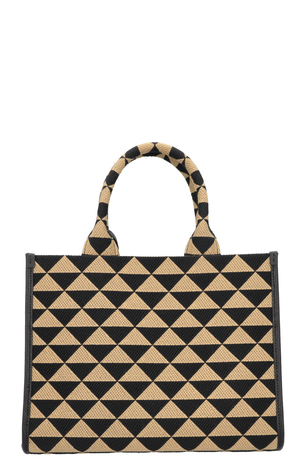 PRADA Small Symbole Tote Bag Black Beige