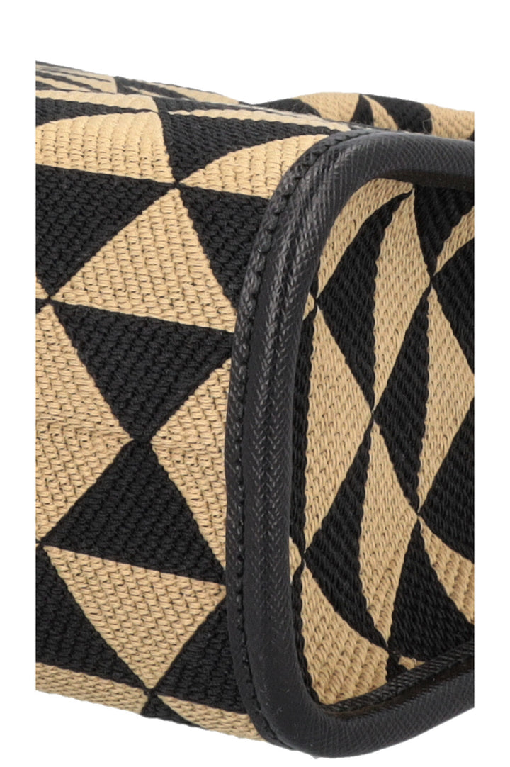 PRADA Small Symbole Tote Bag Black Beige