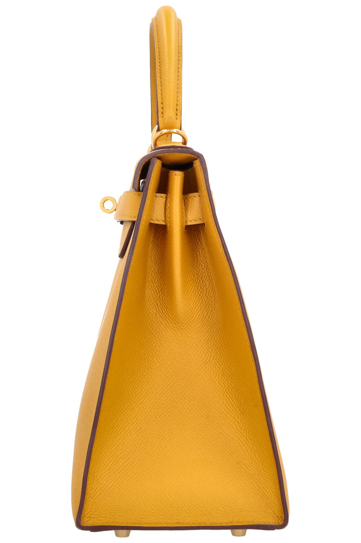 HERMÈS Kelly 28 Sellier Epsom Jaune Ambre