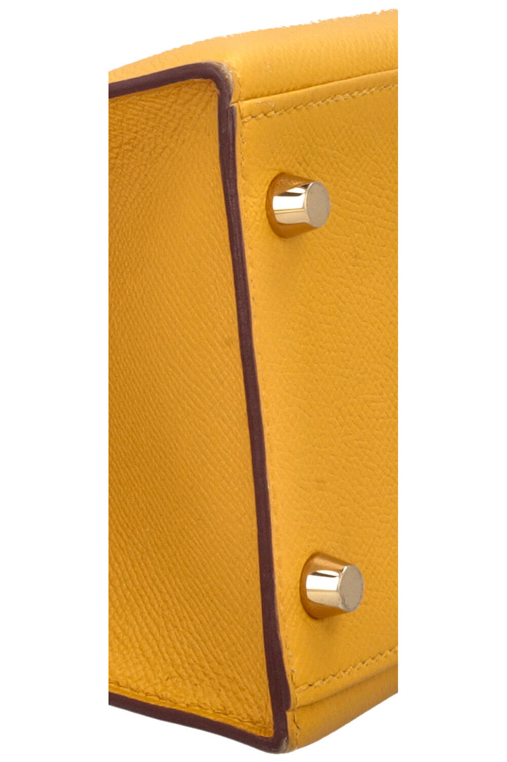 HERMÈS Kelly 28 Sellier Epsom Jaune Ambre