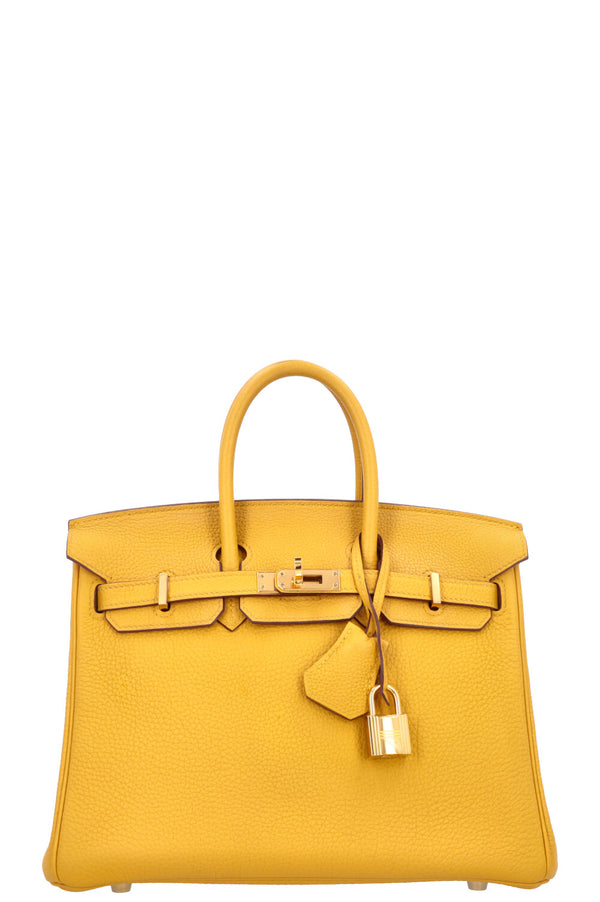 HERMÈS Birkin 25 Retourné Togo Jaune Ambre