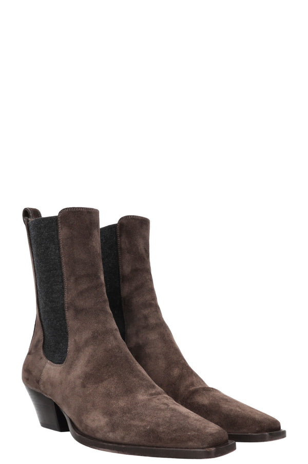 BRUNELLO CUCINELLI Chelsea Suede Boots Brown