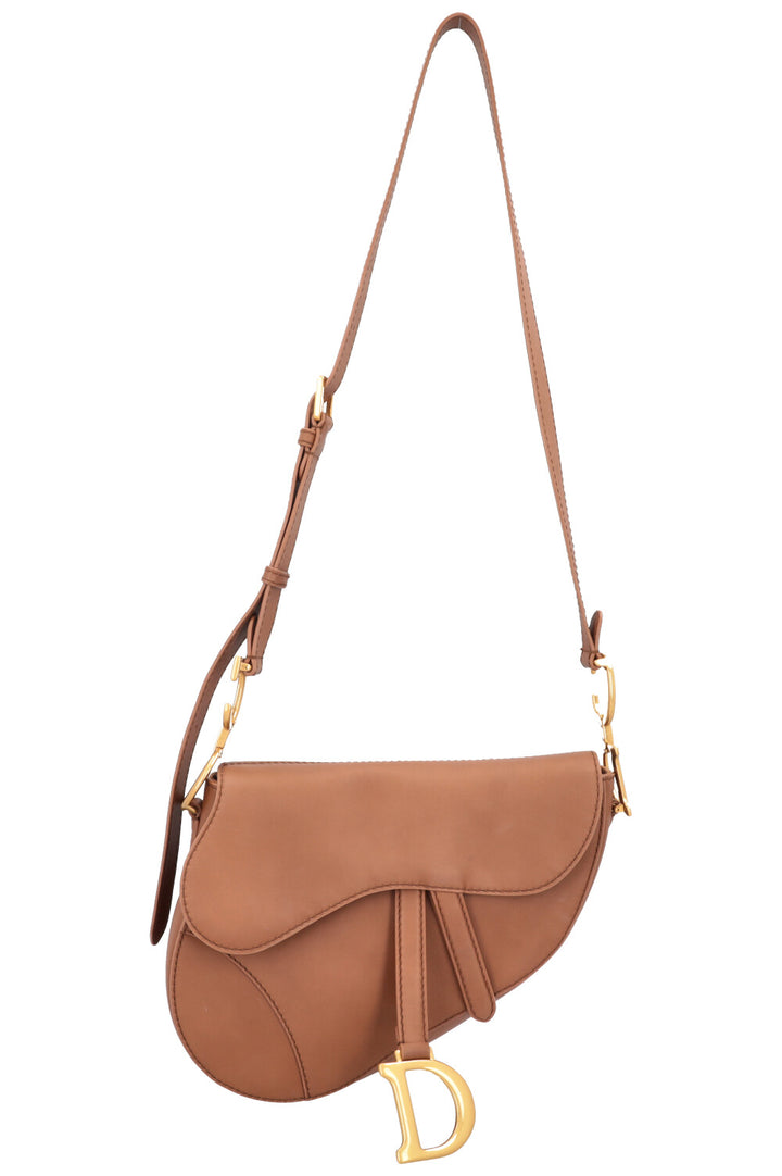 CHRISTIAN DIOR Medium Soft Saddle Bag Camel