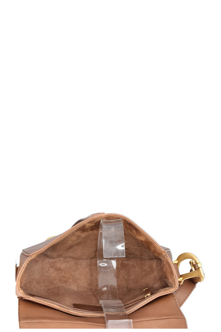 CHRISTIAN DIOR Medium Soft Saddle Bag Camel