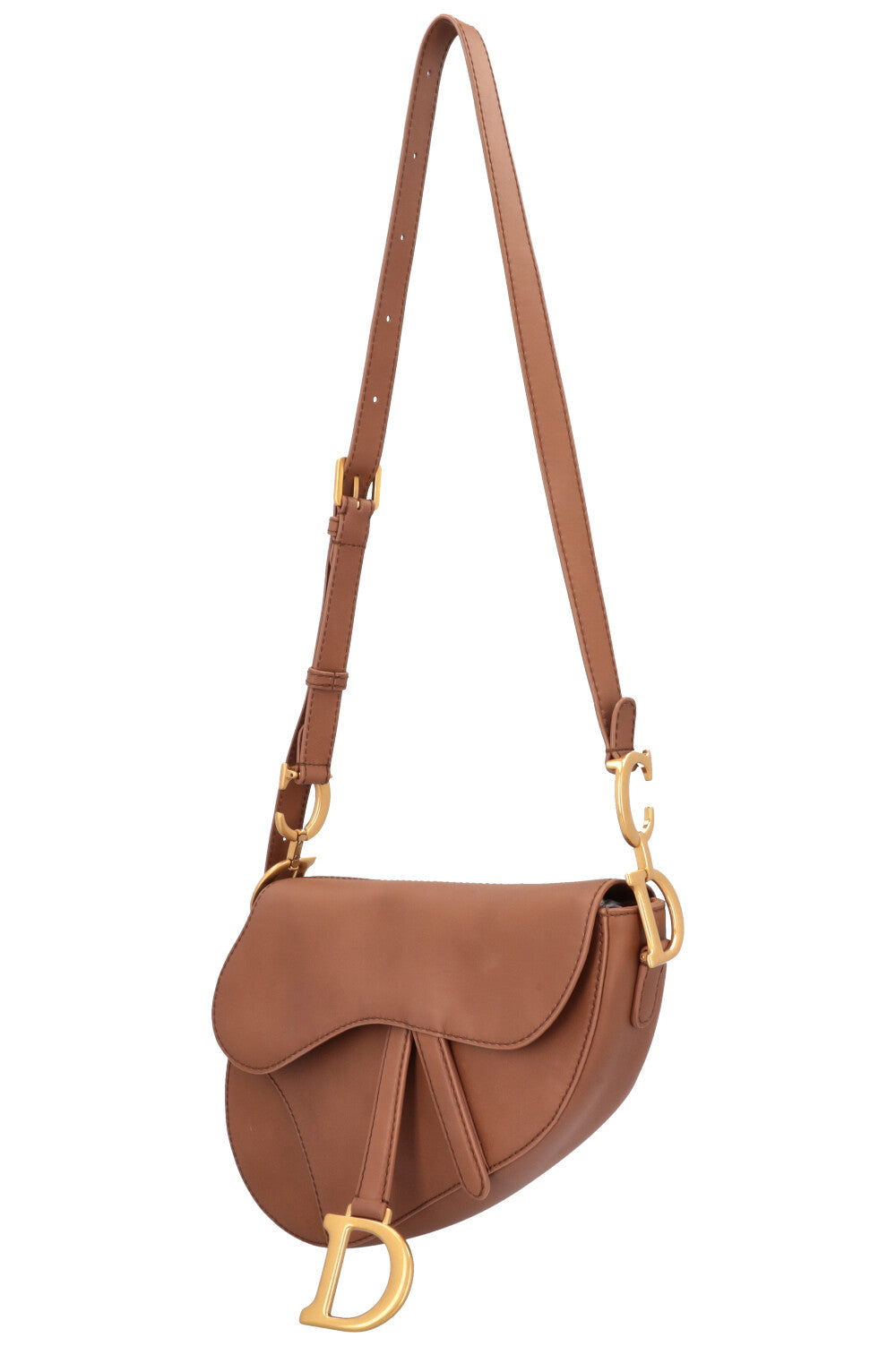CHRISTIAN DIOR Medium Soft Saddle Bag Camel