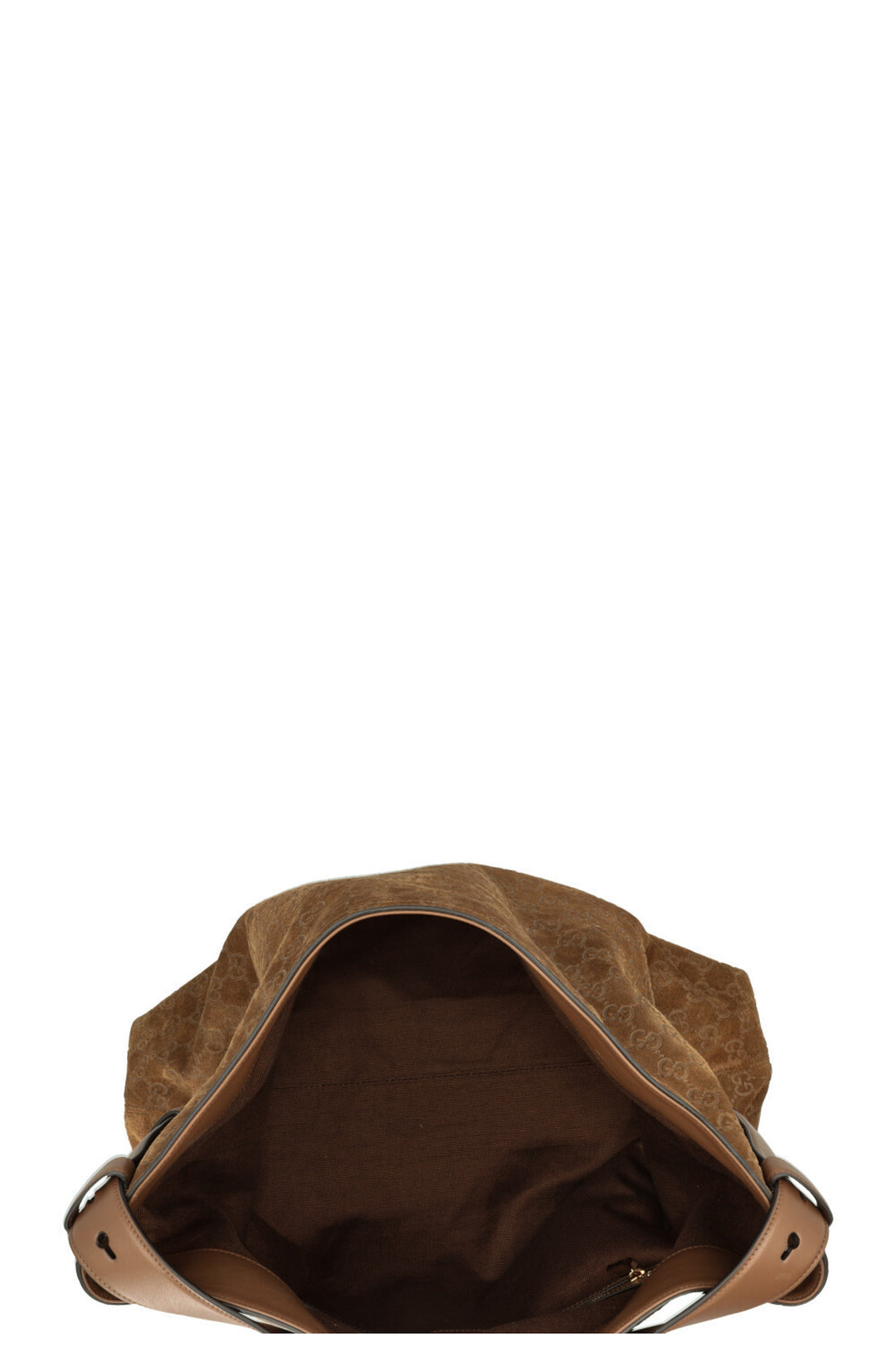 GUCCI Large Beatrix Horsebit Hobo Bag Suede Beige