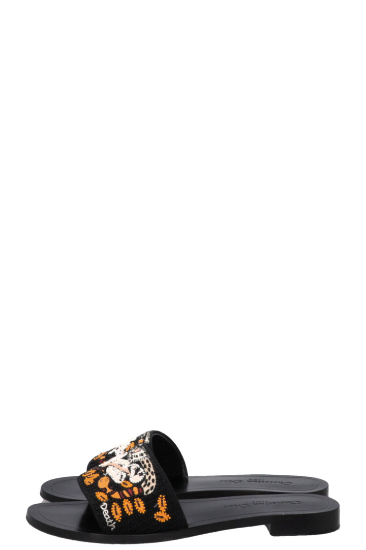CHRISTIAN DIOR Tarot Beaded Slides Black