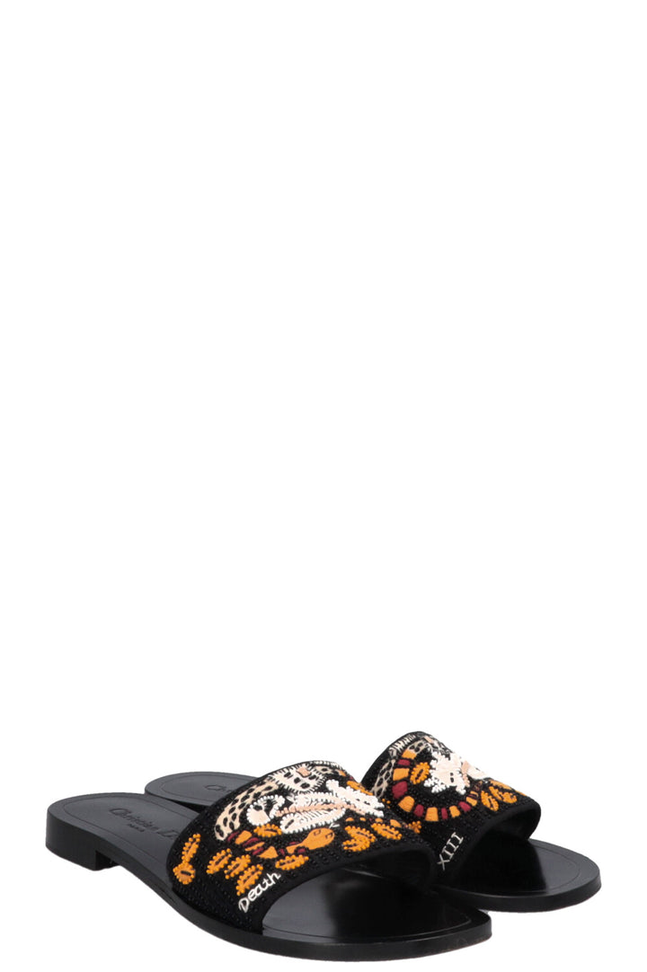 CHRISTIAN DIOR Tarot Beaded Slides Black