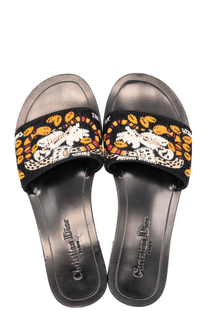 CHRISTIAN DIOR Tarot Beaded Slides Black