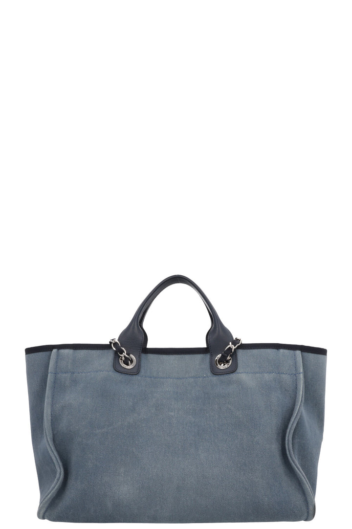 CHANEL Medium Deauville Tote Bag Denim Blue