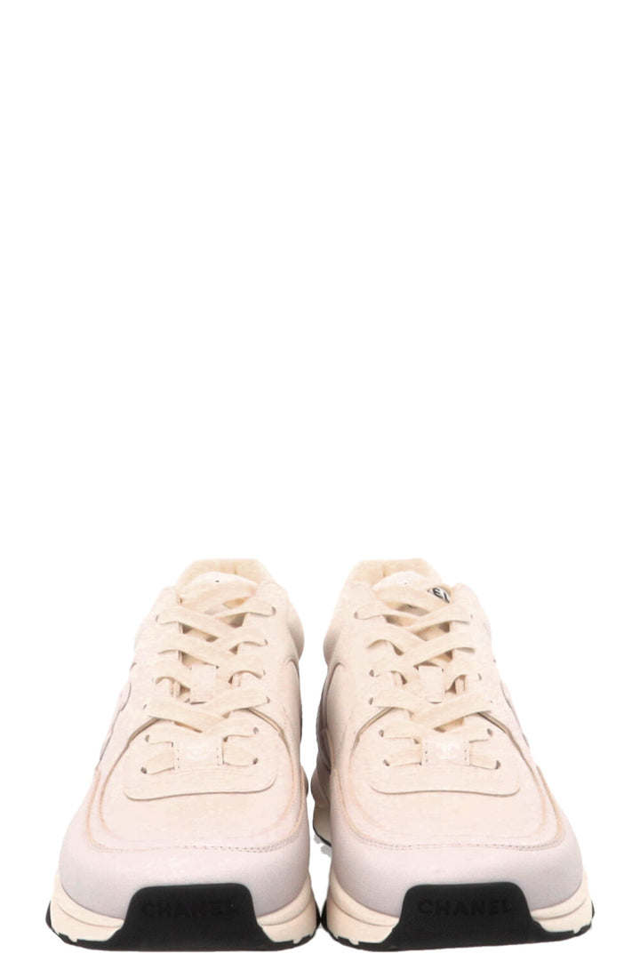 CHANEL CC Tennis Sneakers Leahter Blush Pink