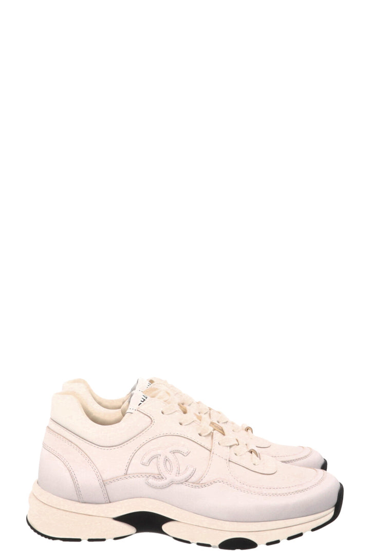 CHANEL CC Tennis Sneakers Leahter Blush Pink