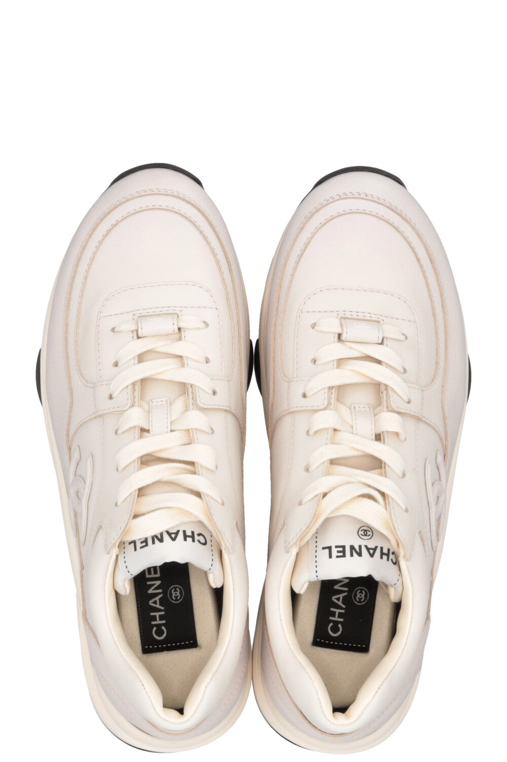 CHANEL CC Tennis Sneakers Leahter Blush Pink