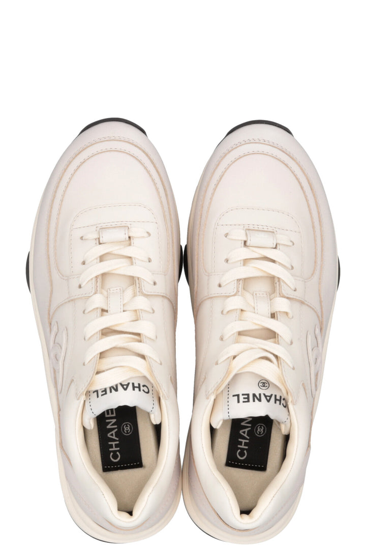 CHANEL CC Tennis Sneakers Leahter Blush Pink