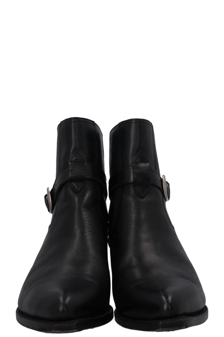 CELINE Buckled Cowboy Ankle Boots Black
