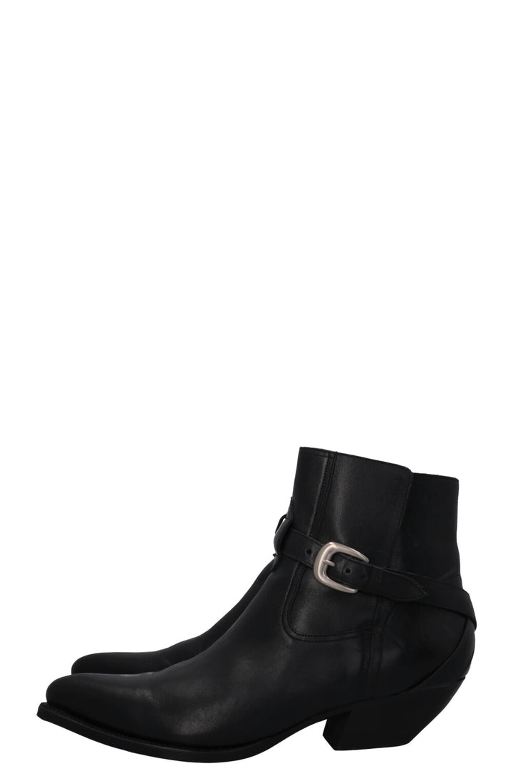 CELINE Buckled Cowboy Ankle Boots Black