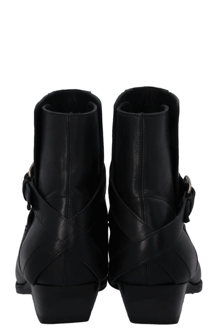 CELINE Buckled Cowboy Ankle Boots Black