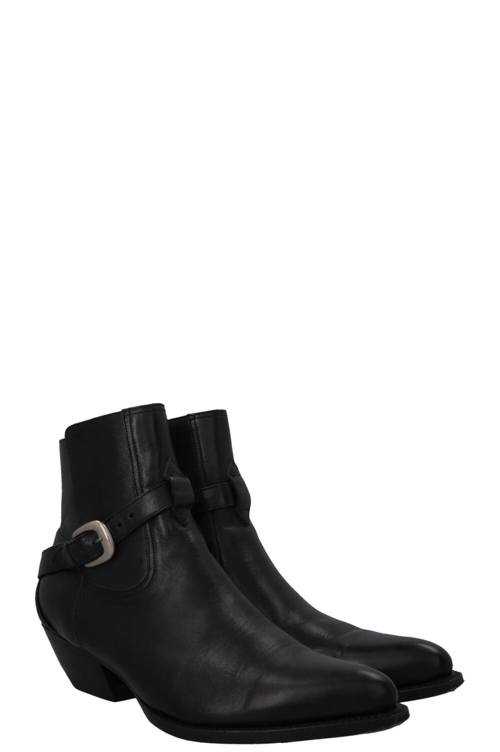 CELINE Buckled Cowboy Ankle Boots Black