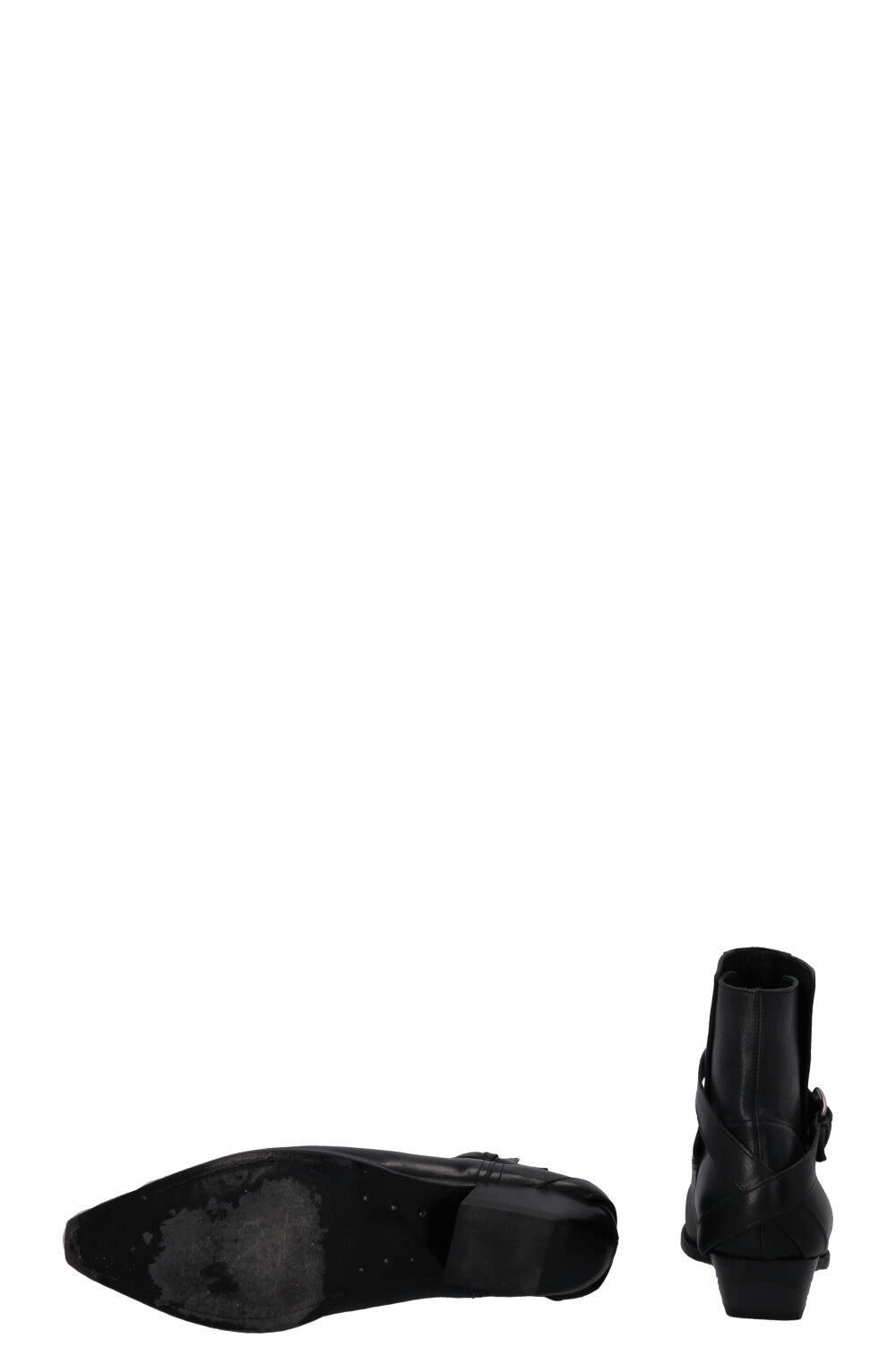 CELINE Buckled Cowboy Ankle Boots Black