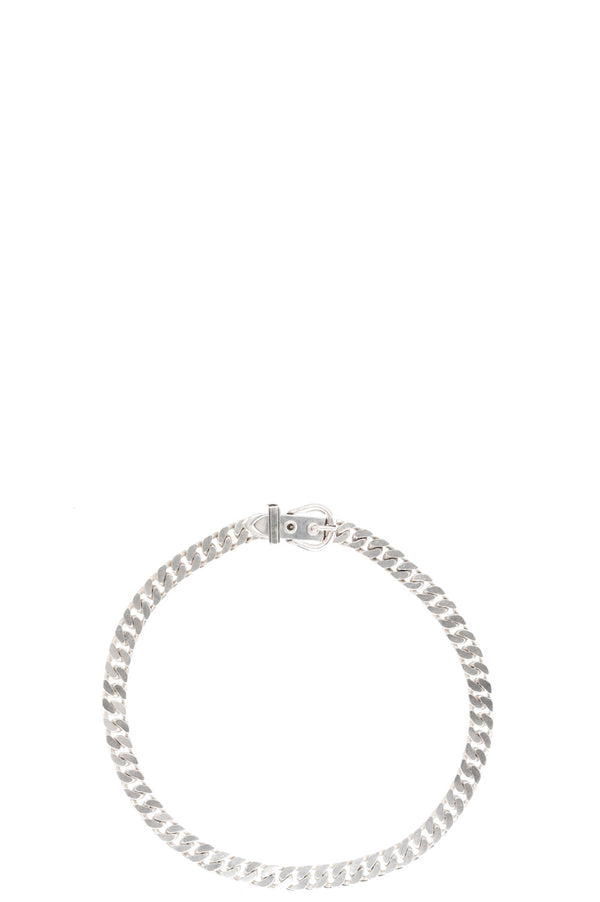 HERMÈS Boucle De Sellier Necklace Silver
