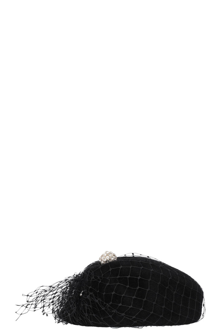 CHRISTIAN DIOR Net Crystal Micro Hat Rabbit Black