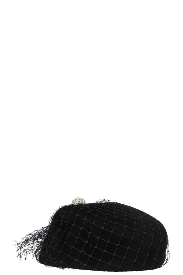 CHRISTIAN DIOR Net Crystal Micro Hat Rabbit Black