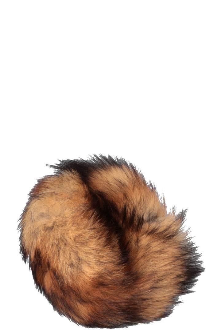 CHRISTIAN DIOR Bow Embellished Rabbit Fox Hat Brown