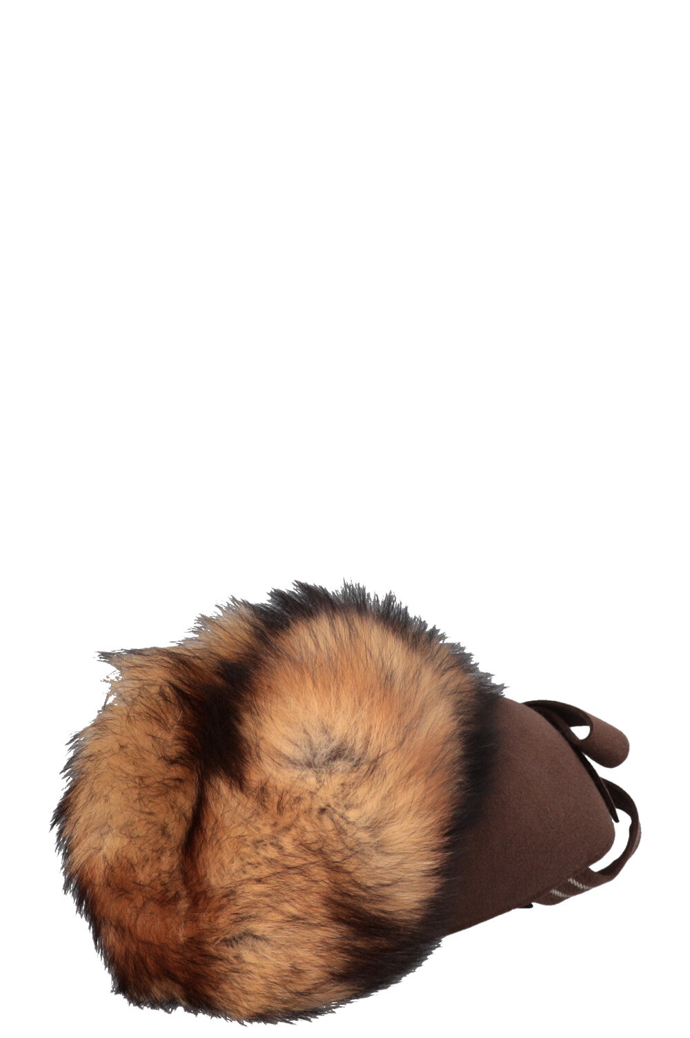 CHRISTIAN DIOR Bow Embellished Rabbit Fox Hat Brown