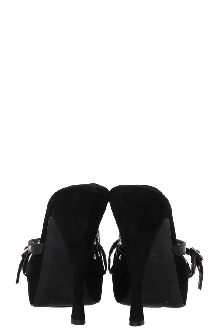 CHRISTIAN DIOR Talons Compensés à Fleurs Œillets Daim Python