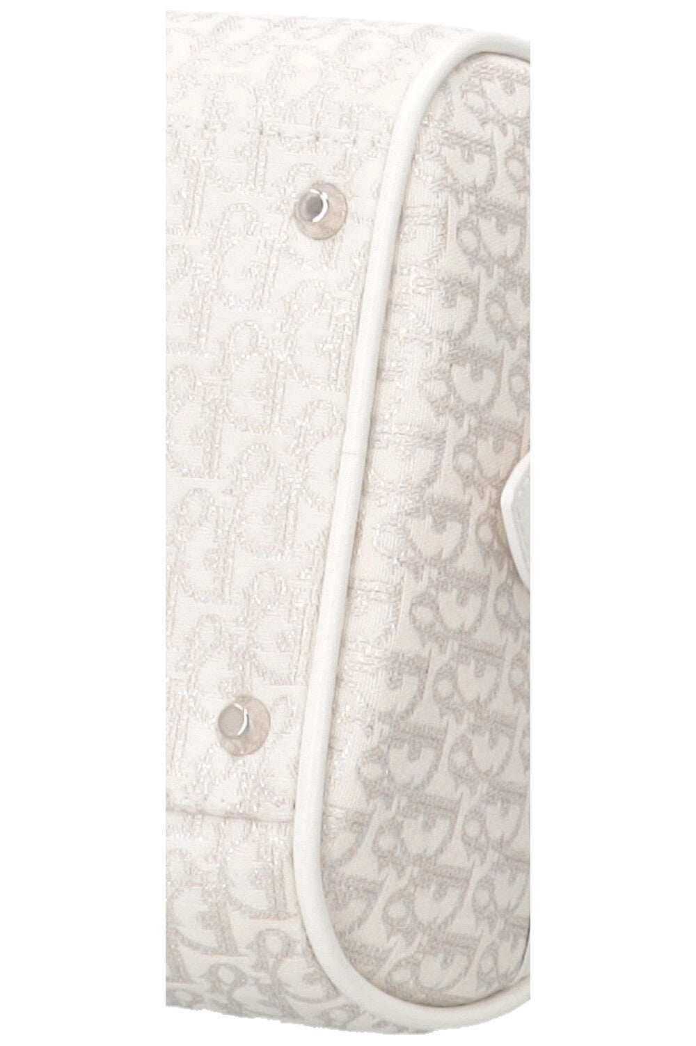 CHRISTIAN DIOR Trotter Gambler Bag Canvas White Silver