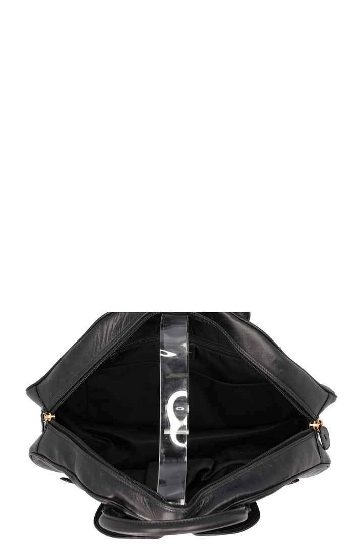 CHRISTIAN DIOR Double Saddle Bowler Bag Ostrich Black