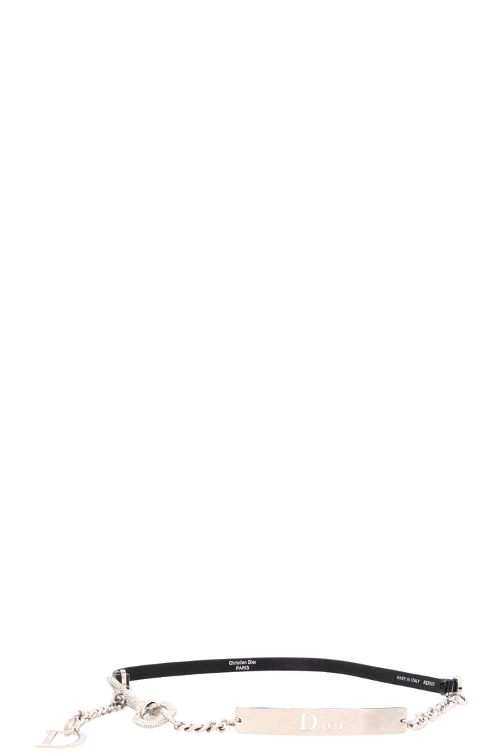 CHRISTIAN DIOR Strass Belt Patent Black